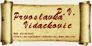 Prvoslavka Vidačković vizit kartica